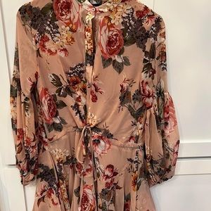 Vici mini dress with gathered tied waist